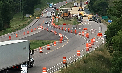 Photo of a construction work zone.